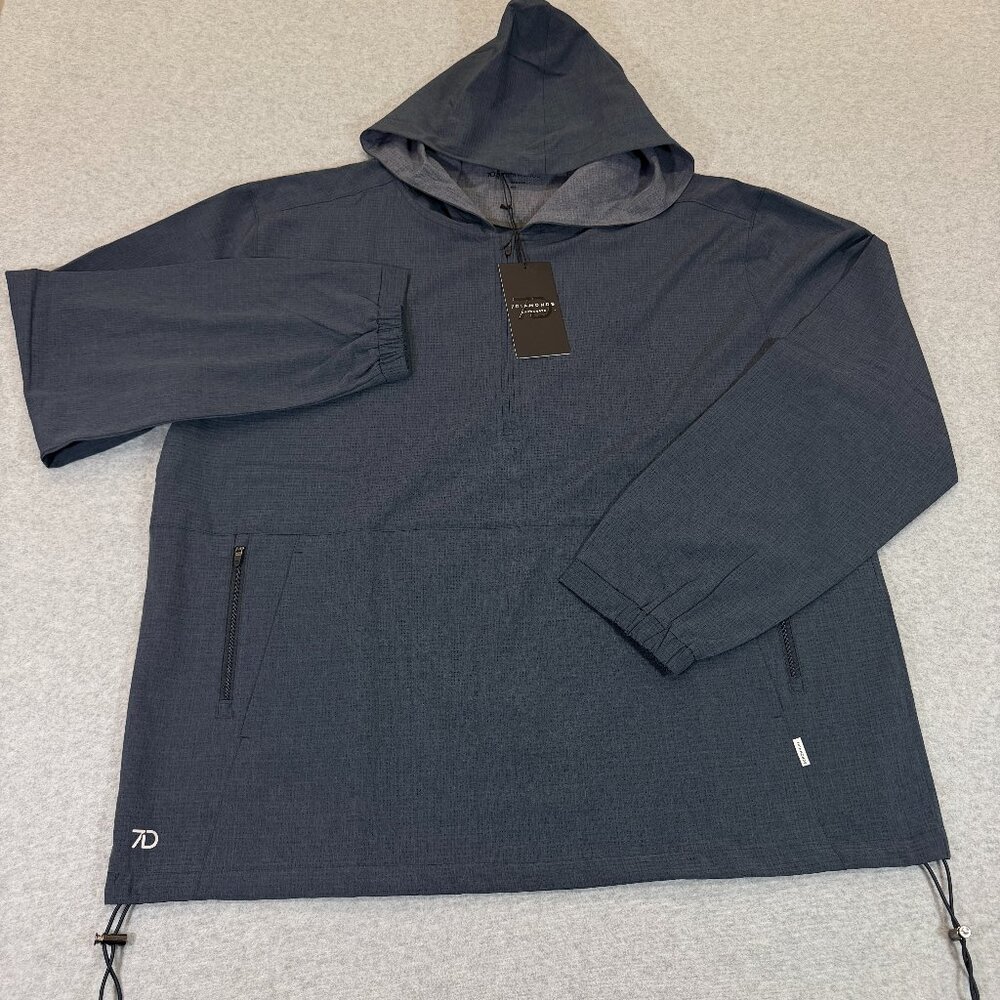 7 Diamonds Oxygenate 1/4 Zip Pullover Hoodie XL Navy Lightweight Oversized NWT